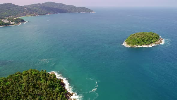 Amazing beautiful sea Aerial view of Tropical sea with small island in the beautiful Phuket island alt