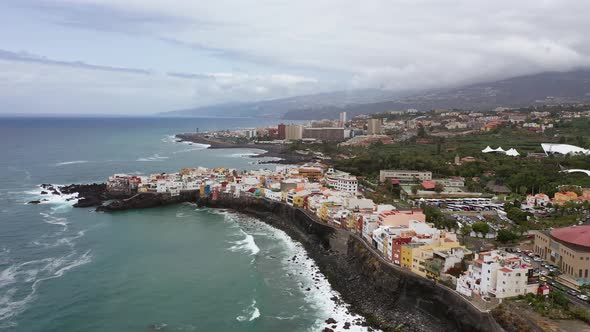 Top View of the City of Puerto De La Cruz on the Island of Tenerife