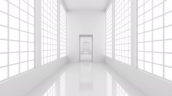 Empty White Corridor