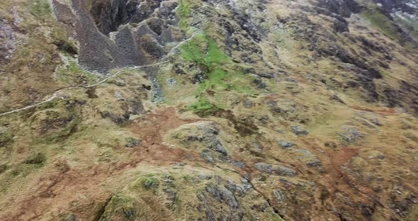 4k Drone footage of Snowdonia in winter. alt