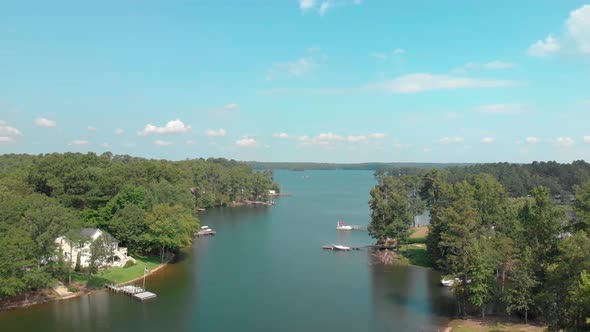 Aerial footage of Lake Murray. alt