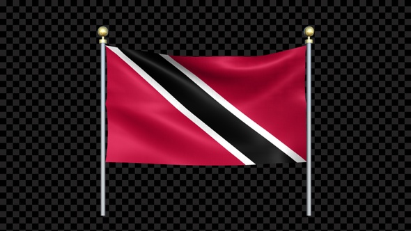 Trinidad And Tobago Flag Waving In Double Pole Looped alt