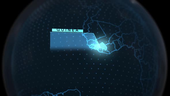 Guinea 3D Map Infographic