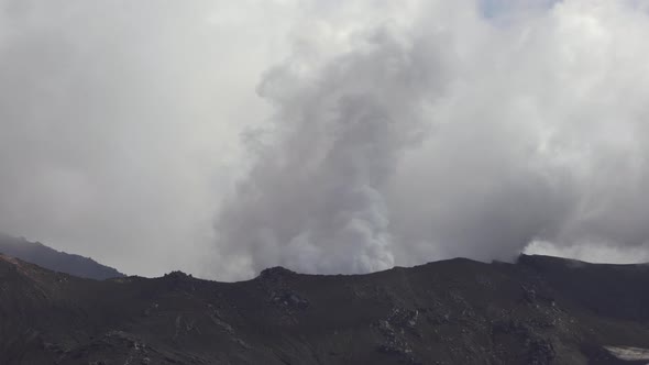 Eruption Active Volcano, Aggressive Fumaroles, Geothermal and Volcanic Activity