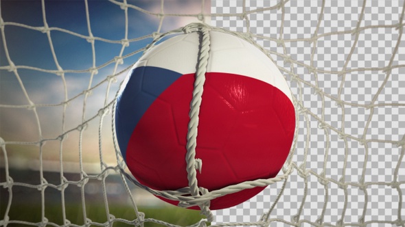 Soccer Ball Scoring Goal Day Frontal - Czech Republic
