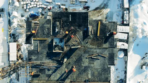 Project Site of a Multistory Building in a Top View. alt