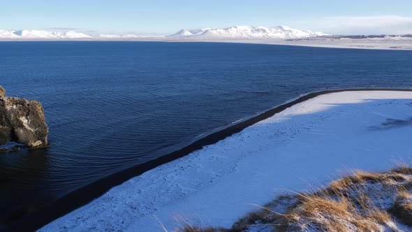 Iceland View Of Hvitserkur Rock Formation In Ocean During Winter 4
