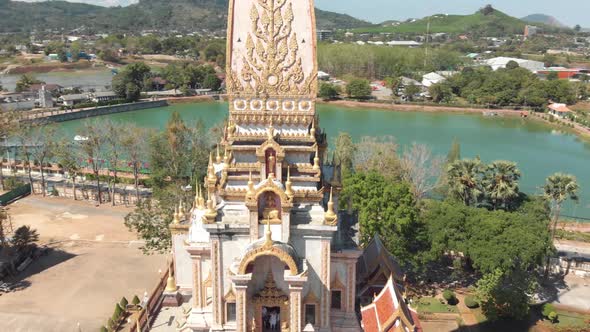 Pagoda tower of Wat Chalong in Mueang District, in Phuket, Thailand  alt