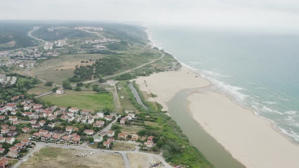 Forest Sea And Beach Aerial View