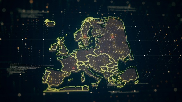 Europe Danger Gold Map 4K