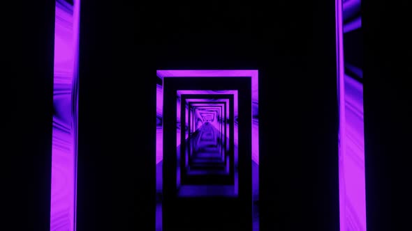 Abstract Retro Neon Light VJ LOOP tunnel motion graphics.