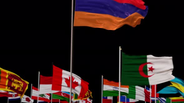 armenia Flag With World Flags In Alpha Channel