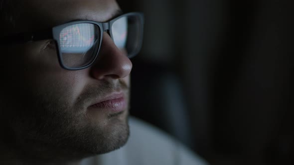 Closeup of Glasses Man alt