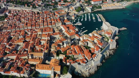 Dubrovnik, Croatia. Aerial view on old town. Vacation and adventure. Town and sea. alt