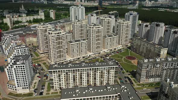 View From the Height of the New District in the City of Minsk.Architecture of the City of Minsk.A alt