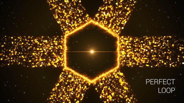 Gold Particles Hexogon