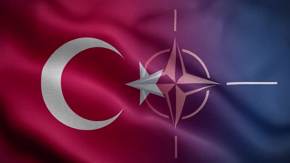 Nato Turkey Flag Loop Background 4K
