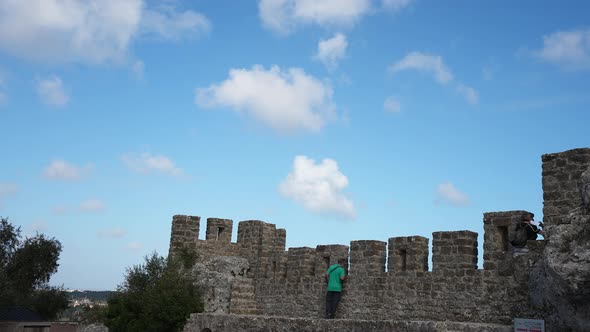 Defensive Walls of Portuguese Castle of Obidos alt