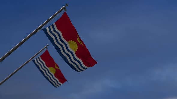 Kiribati Flags In The Blue Sky  - 2K