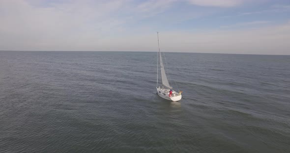 Aerial Over Yacht Boat