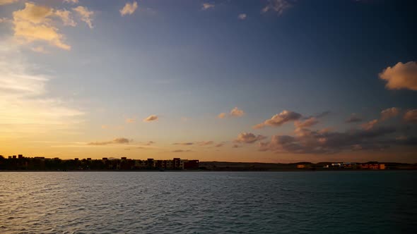 Sunset Timelapse Over Beach in Marsa Alam, Egypt, Red Sea Costline