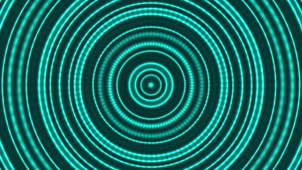 Abstract Turquoise Circle Waves Loop Background