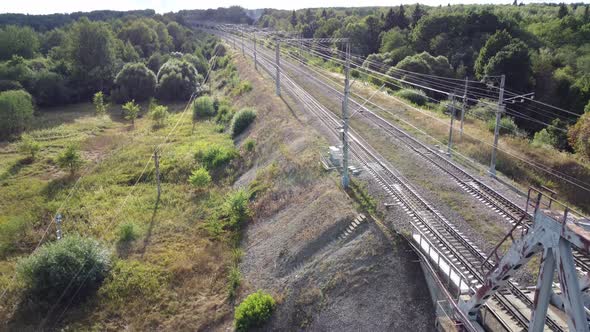 Railway Bridge Over a Small River in the Forest