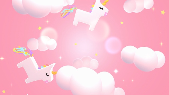 Kawaii Unicorn Sky alt
