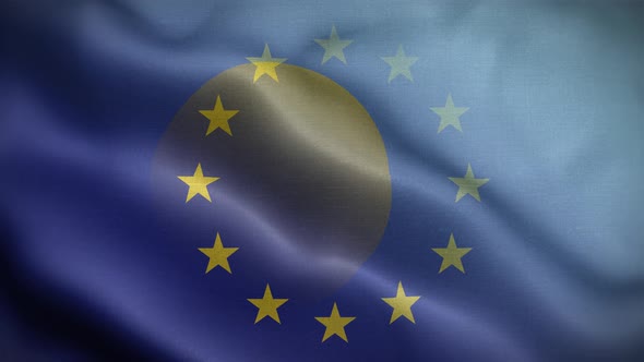 EU Palau Flag Loop Background 4K
