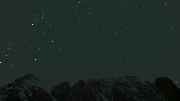 8K Stars Over the Mountains in the Night Sky