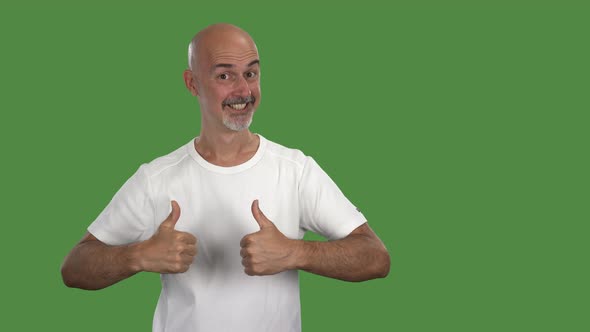 Portrait of Man on Greenscreen in Showing Many Different Emotions alt