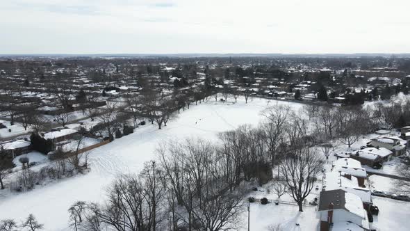 Converging towards Walker's Creek Catharines Ontario Canada aerial alt
