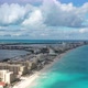 Aerial Panoramic View of the Skyline in Cancun, Mexico With a Cloudy Sky as Background - VideoHive Item for Sale