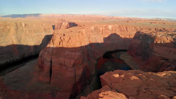 Aerial View of Horseshoe Bend and Colorado River at Sunset Arizona alt