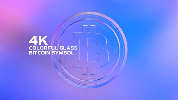 Colorful Glass Bitcoin Symbol alt