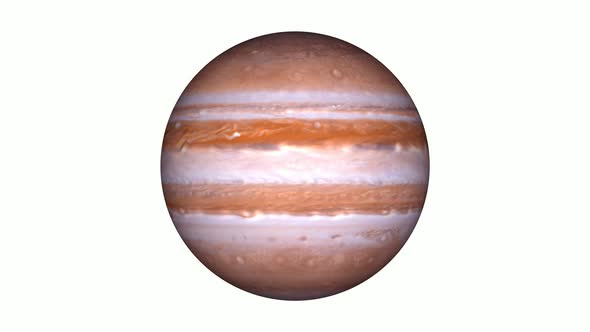 3d Realistic Rotated Jupiter In White Background alt