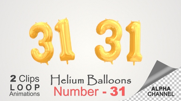 Celebration Helium Balloons With Number – 31