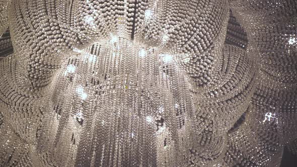 Large Crystal Chandelier From Ceiling with Electric Lamps