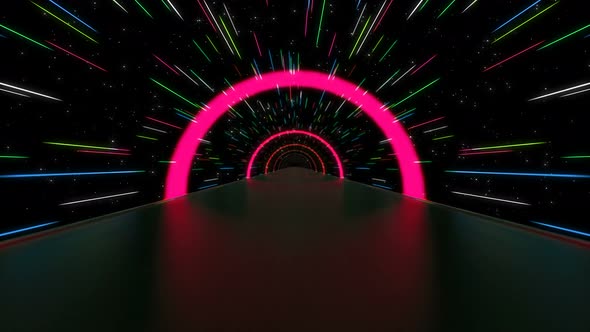 Neon Pink Semicircle Loop Tunnel