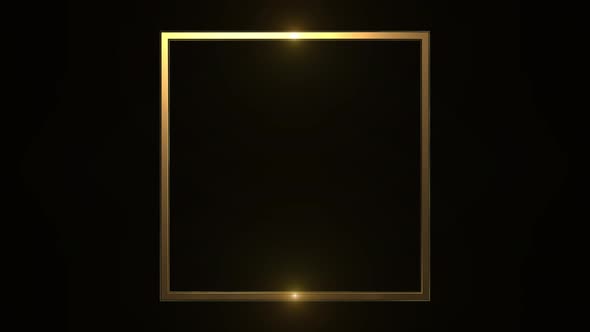 Abstract 3d Luxury Gold Frame Square