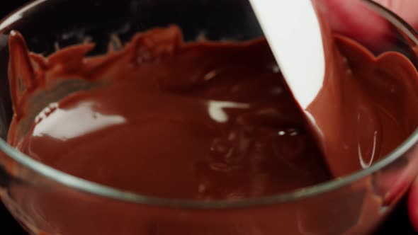 Melted Chocolate Closeup Melting Chocolate Bar for Fondue alt