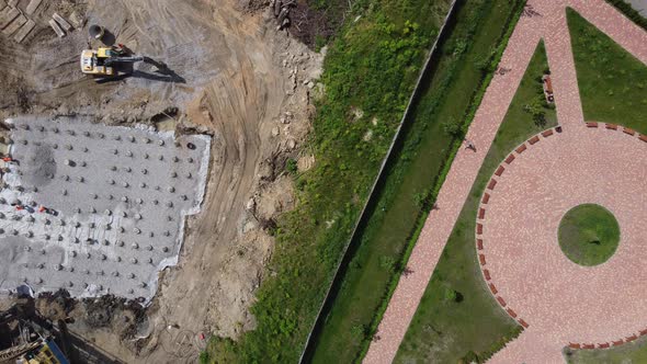 Aerial Photography Over Construction Site
