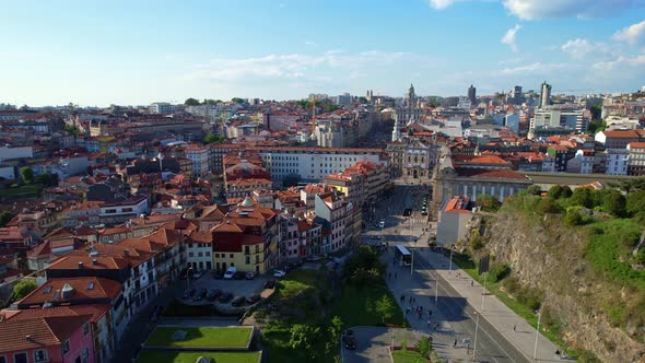 Aerial View of Porto City Center Portugal