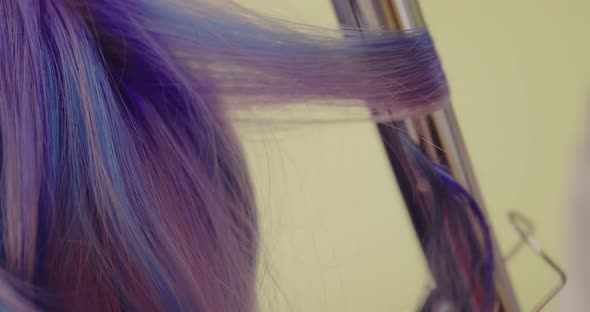 Beautiful Asian Woman With Magnificent Galaxy Hair Style By Hairdresser. alt