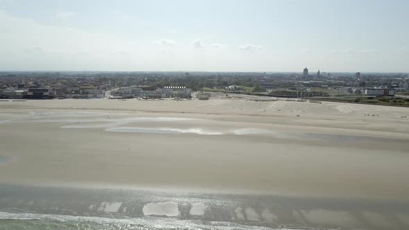 Aerial View of Dunkirk Beach in France alt