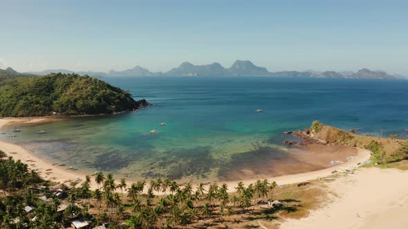 Tropical Beach with White Sand, View From Above alt
