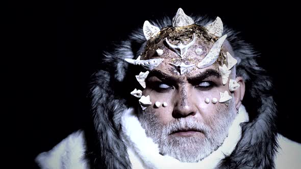 Halloween Devil on Black. Evil Face alt