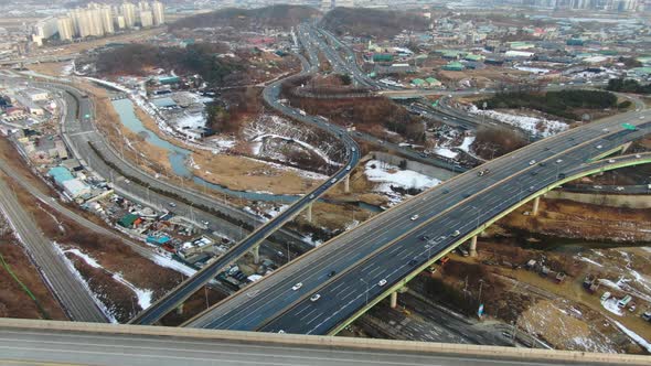 Korea Namyangju Byeollae Station Highway Interchange Traffic