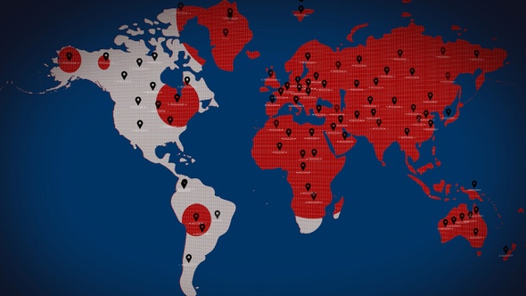 World Map Of Corona Virus Coivd-19 Infection Concept (2 Pack), Motion ...