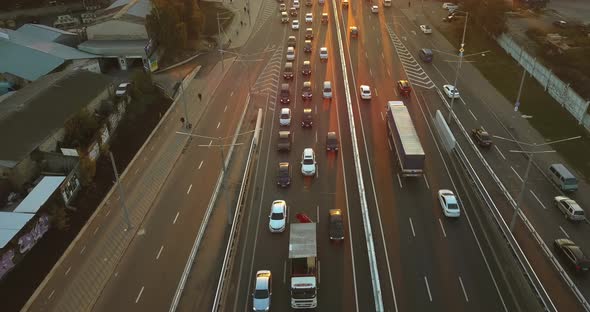 Traffic Congestion During Rush Hour Traffic Jams Traffic Congestion During Sunset